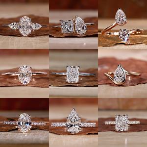 Anillo de Diamantes Cultivados en Laboratorio con Certificación IGI GIA, Oro Sólido de 14K y 18K, CVD HPHT, para Mujeres y Hombres, Anillos de Diamantes para Aniversario de Bodas - Product Image 2