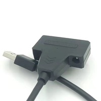 Câble d'extension de disque dur externe USB 3.0 à 2.5 SATA III avec blindage tressé et câble de disque dur SSD 22 broches avec DC pour veste en PVC pour ordinateur