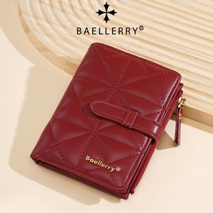 กระเป๋าสตางค์ผู้หญิง Baellerry ลายควิลท์ สีแดง ความจุขนาดใหญ่ ลายเพชร แฟชั่น ใช้ได้ทุกวัน - Product Image 1