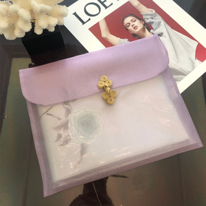 Sac d'emballage en organza grand format Fuchen Logo pour vêtements, écharpes, bijoux en perles, sous-vêtements, avec bouton grenouille chinois en polyester, pochette cadeau type enveloppe OP - Product Image 3