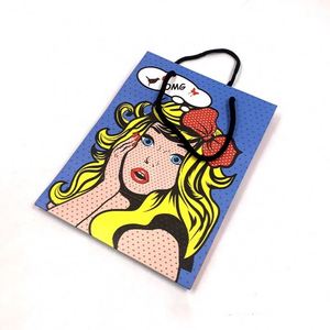 Hot Selling <b>Cheap</b> Recycled Carrier Handbag Custom Logo Paper <b>Bag</b> - Product Image 5