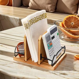 Solid Wood Spice Jar Holder With <b>Paper</b> Towel Rack Multifunction <b>Kitchen</b> Organizer For Seasoning Storage And Napkin Display - Product Image 2