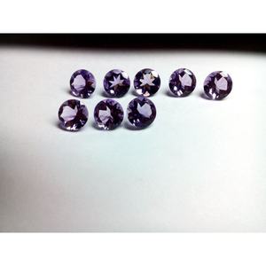 Vente en gros exclusive de pierres précieuses naturelles d'améthyste violette du Brésil de qualité AAA, rondes, facettées, traitées thermiquement, 8 mm, 1,80 ct, certifiées par un tiers - Product Image 1
