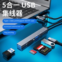 Station d'accueil multifonction Type-C/USB, interface USB3.0, lecteur de carte un-vers-trois, Hub SD/TF ADS-806D, 5 Ports