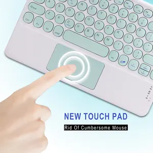 Rechargeable 78 Keys Ultra Slim Portable Metal Bt Touchpad Mini Wireless Keyboard For Apple Ipad Pro Tablets Pc And Phone