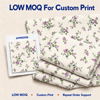 Tissu en coton imprimé numérique personnalisé motif floral anglais raffiné, doux, 140 g/m², pour robes, chemisiers et quilting