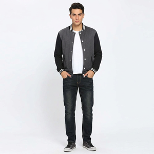 Veste universitaire en toile tendance pour homme avec col montant, style streetwear, pour usage décontracté et en extérieur - Product Image 1