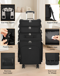 <span class=keywords><strong>Trolley</strong></span> per Trucco Professionale Relavel 4 in 1, Valigia Beauty Case <span class=keywords><strong>da</strong></span> Estetista con Ruote, Organizer per Cosmetici e Borsa per Parrucchiere <span class=keywords><strong>da</strong></span> <span class=keywords><strong>Viaggio</strong></span> - Product Image 6