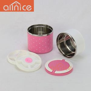 스테인리스 음식 콘테이너 도시락 진공 물개 뚜껑을 가진 둥근 <span class=keywords><strong>2</strong></span> 개의 층 Tiffin 상자 - Product Image 4