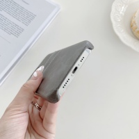 Étui de téléphone en cuir PU d'agneau à double insertion de carte, antichoc, de haute qualité, pour 17 16 15 14, design simple et luxueux pour les affaires