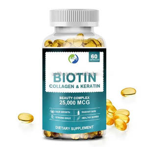 Cápsulas de Gel Suave de Colágeno con D-biotina Ausreson, Vitaminas y Suplementos para Cabello, Piel y Uñas, Cápsulas de Gel Suave de Colágeno y Biotina para el Cabello - Product Image 1