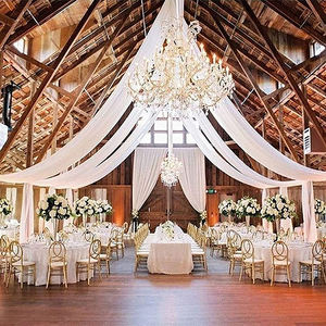 Wedding Decoration Ceiling Veil Wedding Arch Decoration Premium Pipe and Drape Stands Ceiling Drapery Set Custom Logo Vintage - Product Image 2