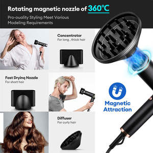 Secador de Pelo Iónico de Alta Velocidad de 1800W, Plegable, para Uso Doméstico, Hotelero y en Salones de Belleza - Product Image 5