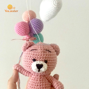 Juguete educativo de ganchillo para bebé <span class=keywords><strong>recién</strong></span> <span class=keywords><strong>nacido</strong></span>, decoración de guardería, oso, cuna, Animal móvil - Product Image 5