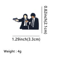 Pulp Fiction Badge Personnalisé Noir Blanc Film Rôle Broches Sac Vêtements Épinglette Doux Pas Cher Épingles En Émail pour Les Fans Amis