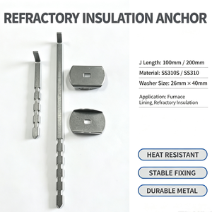 Ancrages <span class=keywords><strong>d</strong></span>'isolation réfractaire amovibles en acier inoxydable, goujons en fibre céramique pour revêtements de fours et fours industriels - Product Image 1