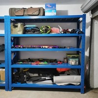 Étagères de garage en acier réglables à 4 niveaux, 2000*600*2000 mm, résistance moyenne, revêtement en poudre, étagères de rangement pour entrepôt, présentoir