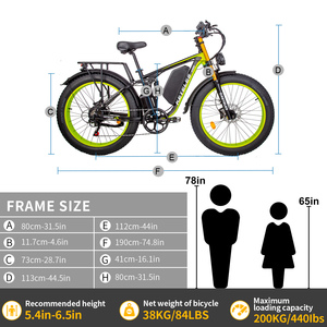 K800Pro US Stock promotionnel prêt à expédier pour <span class=keywords><strong>vélo</strong></span> <span class=keywords><strong>électrique</strong></span> adulte Cadre à suspension complète 48V 1000W 18Ah avec pneu 26 pouces * 4.0 - Product Image 6