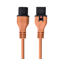 Cordon d'alimentation orange en matériau IEC Standard H05VV-F et 3G0.75mm avec prise de verrouillage C13 et connecteur C14