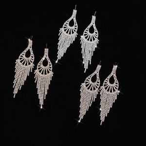 Pendientes Largos de Lujo Clásicos con Forma de Gota y Borla, con Pedrería, para Mujer - Product Image 2