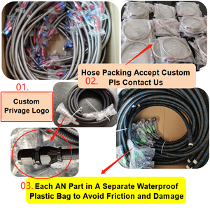 사용자 정의 모든 길이 an4 an6 an8 스테인레스 스틸 고무 꼰 유연한 금속 호스 여성 회전 압착 호스 끝 - Product Image 6