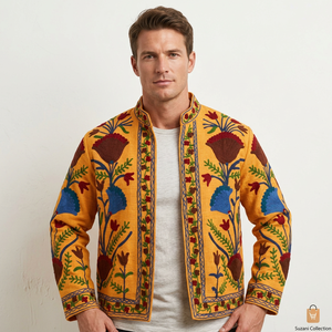 Chaqueta Suzani Bordada a Mano para Mujer, Chaqueta Textil Artesanal Tradicional India, Chaqueta con Bordado Floral Hecho a Mano, Estilo Boho Étnico - Product Image 1