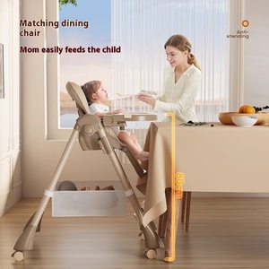 Chaise haute pliable et pratique pour bébé Chaise de salle à manger domestique multifonctionnelle et table d'alimentation pour enfants - Product Image 5