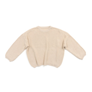 เสื้อสเวตเตอร์เด็กผู้หญิงถักไหมพรมสีครีมแบบเรียบง่าย แขนยาว สำหรับฤดูหนาว ขายส่งแบบใหม่ รับสั่งทำ - Product Image 6