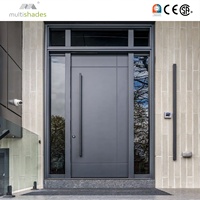 Porte d'entrée élégante en alliage d'aluminium, finition lisse thermolaquée, étanche, à ouverture battante, pour villa moderne, ferme, hôtel, cuisine