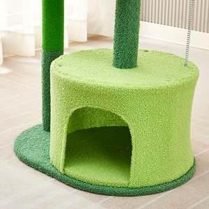 Pohon kucing mewah baru MDF Multi Level dan bingkai kayu menara dengan kain mewah tempat tidur bunga menggaruk bingkai memanjat untuk kucing - Product Image 4