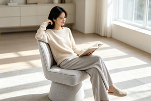 Modern Fabric Swivel Dining <strong>Chair</strong> <strong>Scalloped</strong> Backrest Integrated Cone-Shaped Swivel Base Durable Sponge Filling Metal Room <strong>Chair</strong> - Product Image 6