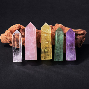 Cristal de Citrino <span class=keywords><strong>Natural</strong></span>, Columna Geométrica, Prisma Hexagonal Pulido, Decoración para el Hogar, Pieza Decorativa de Escritorio, Empaque Exquisito - Product Image 1