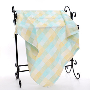 Couverture pour bébé à carreaux en gaze de coton pur double couche, 95x95 cm, perméable à l'air, séchage rapide, pour nourrissons et jeunes enfants - Product Image 5