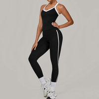 Ensemble de sport color block S-XL pour femme, tenue de yoga moulante couleur chair, ensemble de fitness extérieur