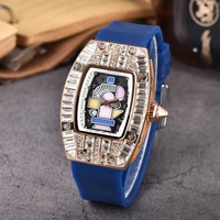 Montre-bracelet à quartz pour femme, style européen, avec cadran carré à deux brins et entièrement sertie de diamants