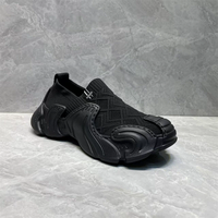 Chaussures de sport décontractées pour hommes en maille unie, à lacets, durables, tendance, polyvalentes, confortables, à semelle épaisse en caoutchouc