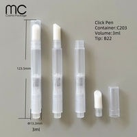C203+B22 Stylo Twist 4mL Brillant à Lèvres Rose Transparent Tube Vide avec Brosse Exfoliante pour Lèvres et Sérum Repulpant
