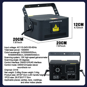 Proyector de Luz Láser 1W para Espectáculos ILDA 3D, Animación de Escenario para Fiestas y Discotecas, Luces Láser para DJ y Clubes Nocturnos - Product Image 2
