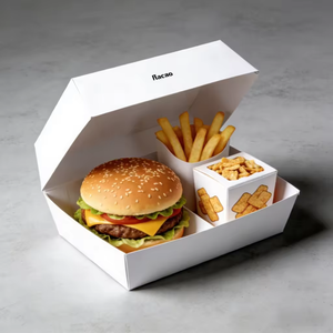 Emballages écologiques pour la <span class=keywords><strong>livraison</strong></span> de <span class=keywords><strong>fast</strong></span>-<span class=keywords><strong>food</strong></span>, hamburgers, frites, en carton ondulé gaufré, personnalisation en gros - Product Image 4