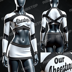 Ai dessine des uniformes de pom-pom girl 2025 nouveaux modèles uniformes de pom-pom girl à manches longues avec col et blings - Product Image 4
