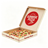Boîte à pizza carrée en carton ondulé, matériaux recyclés, anti-écrasement, résistante à la graisse, robuste, avec logo imprimé personnalisé