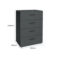 Vente à chaud aux États-Unis Conception de bord en arc Acier Verrouillable Bureau latéral en acier Classeur à tiroirs Horizontal Classeur Archivador