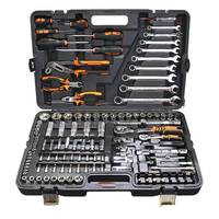 STEELTREKS Hardware Nouveau Kit d'outils à main de 131 pièces pour réparation automobile, comprenant clés à douille, clés à cliquet, embouts de tournevis, et boîte à outils