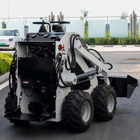 Promotion : Mini-chargeuse compacte sur pneus diesel, chargeuse frontale, haute efficacité, engin de terrassement, moteur, godet de 250 kg