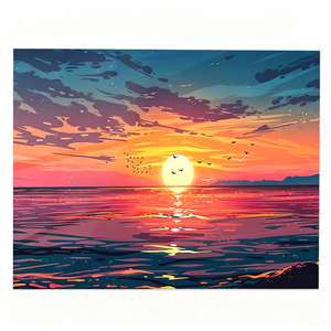 Impression acrylique sur toile murale Vivid Sunset <span class=keywords><strong>Horizon</strong></span>, paysage océanique orange vibrant pour la décoration moderne du salon - Product Image 4