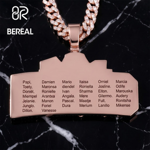 Custom VVS Moissanite Baguette Diamond Hip Hop Style <b>Chain</b> Pendant Luxury 925 Silver Iced Out <b>Name</b> Pendant Fine Men Jewely - Product Image 2