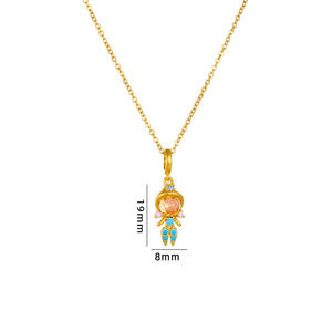 Doux filles <span class=keywords><strong>dessin</strong></span> <span class=keywords><strong>animé</strong></span> clair de lune pierre ange tour de cou en acier inoxydable coloré Zircon conte de fées petite princesse collier - Product Image 6