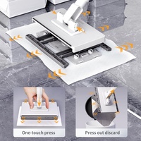 Serpillière automatique pour vadrouille plate, remplacement de la poussière de fenêtre, recharge de tête d'essuie-tout, tissu non tissé, tampon plat jetable pour vadrouille