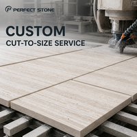 Dalles de travertin italien de luxe PerfectStone, grandes dimensions, découpées sur mesure pour mur de fond, comptoir de réception, revêtement mural