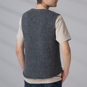 Chaleco de Punto sin Mangas con Cuello en V de Lana de Alpaca de Alta Calidad OEM ODM, Chaleco de Suéter Personalizado para Estudiantes y Hombres - Product Image 4